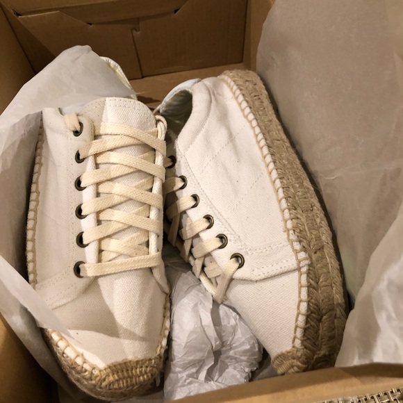 NWT Soludos White Platform Tennis Sneaker - Picture 6 of 7